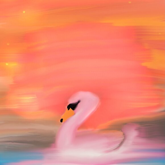 Whimsical Swan | Kids Art | Modern Wall Art Decor | Minimalist Digital Prints - Picture 4 of 4